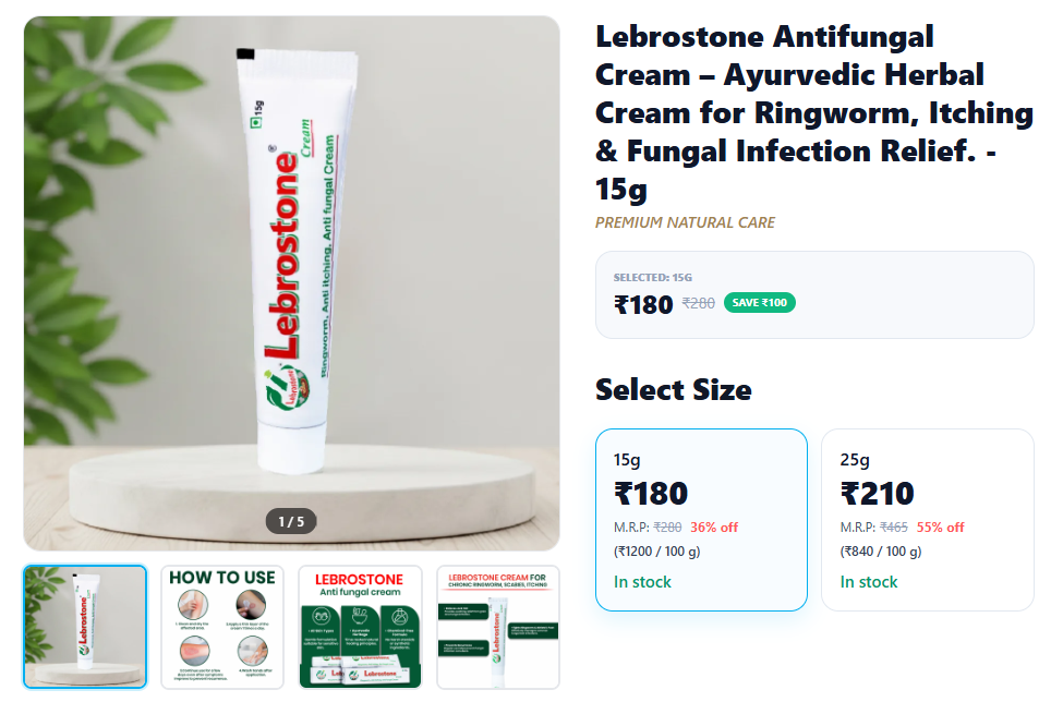 Lebrostone Anti- Fungal Cream