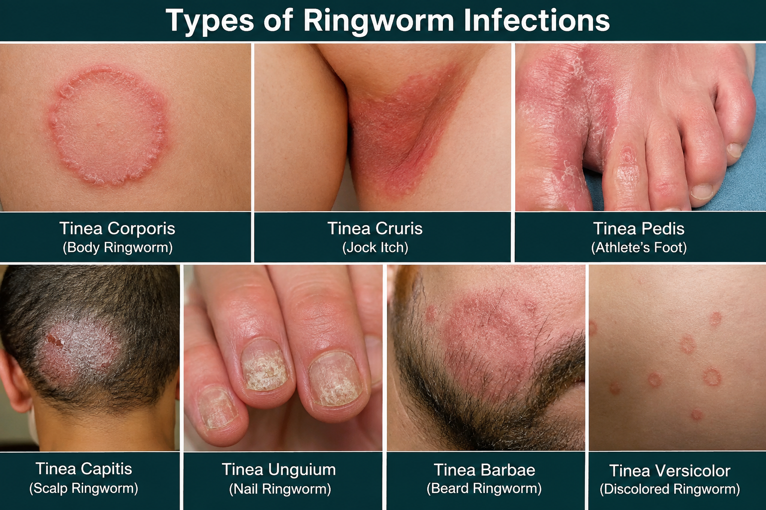 types of ringworm infection 