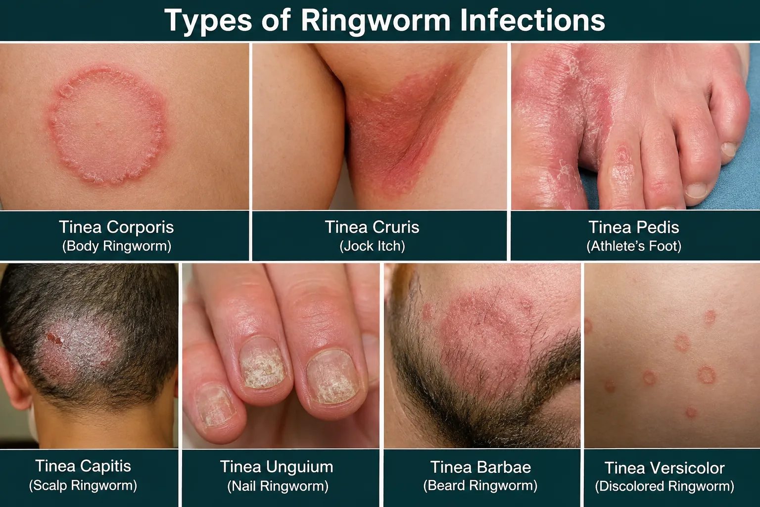 types of ringworm infection 