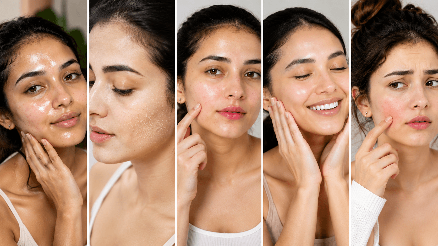 Oily, dry, combination, normal and sensitive skin