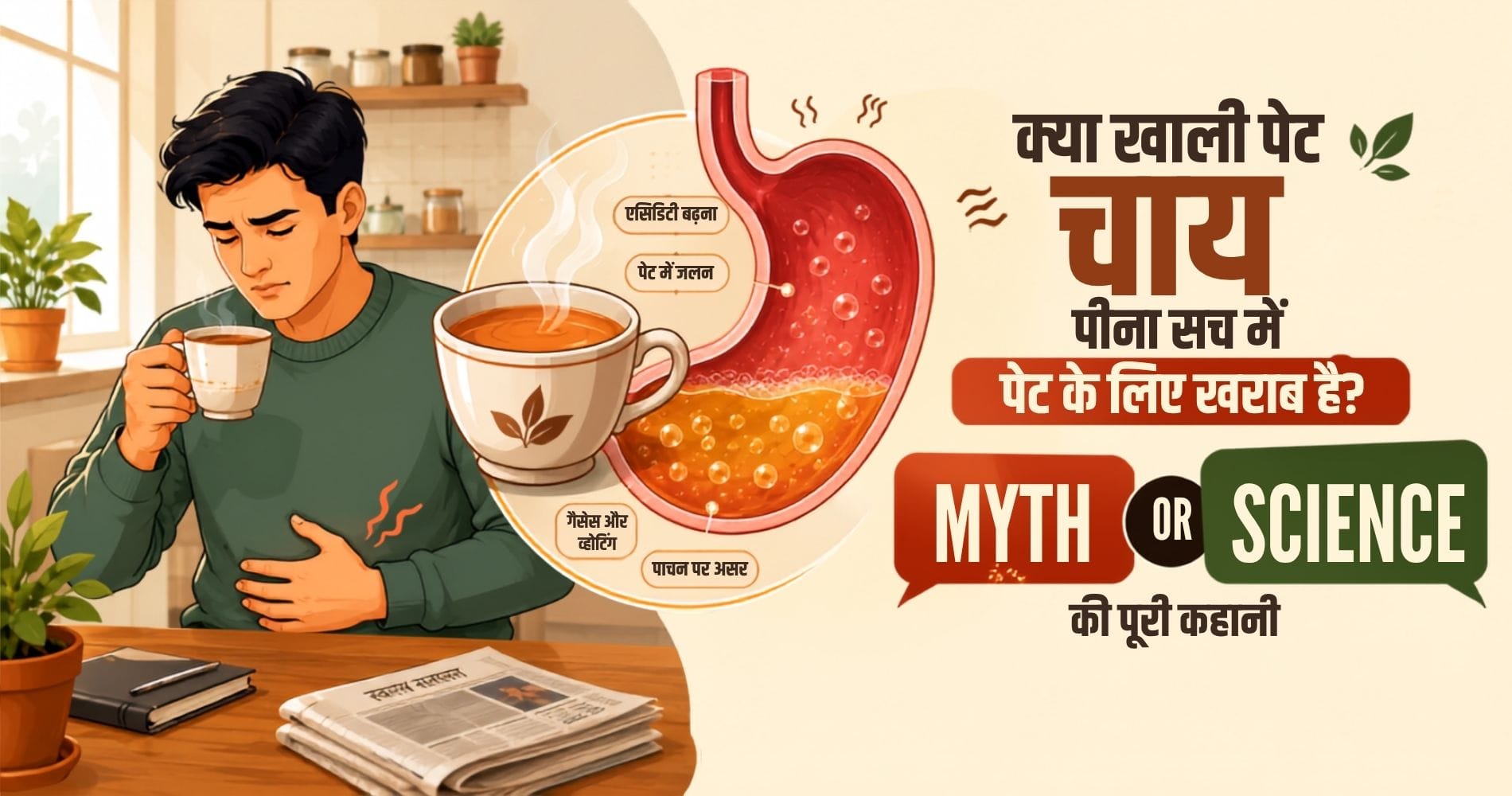 क्या खाली पेट चाय पीना सच में पेट के लिए खराब है? Myth और Science