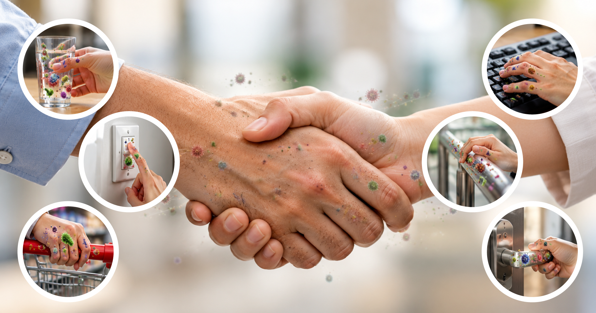 How infection spreads through hands